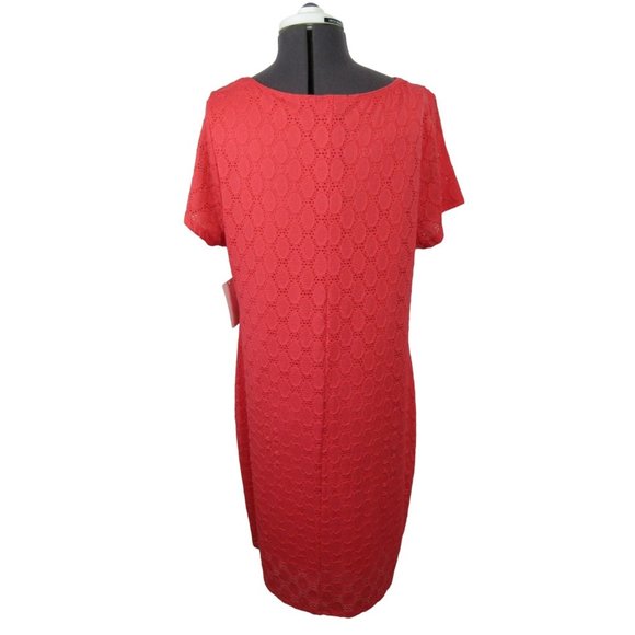 Isaac‎ Mizrahi cap sleeve eyelet lace overlay dress READ - Picture 3 of 12